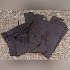 SPANX Booty Boost Leggings Keyhole Tank Lot of 3 Smoke Medium